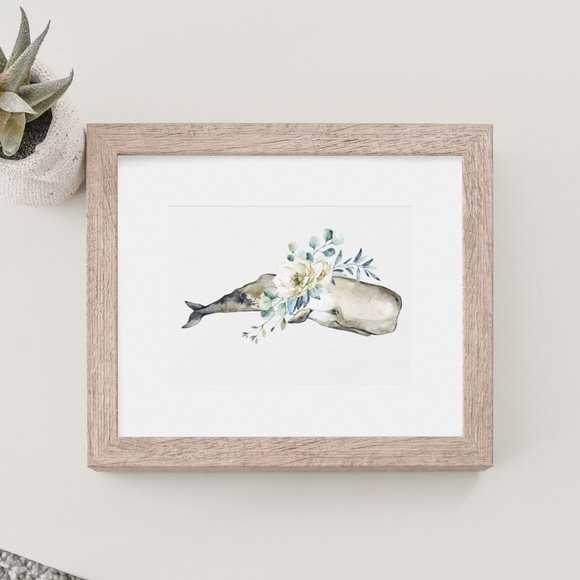 Sperm Whale Watercolor Illustration Wall Art Print Unframed - Picture 8 of 9